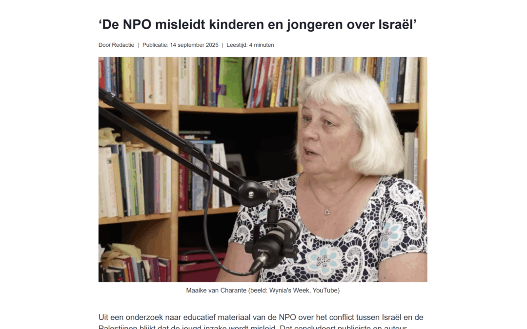 Jonet.nl – ‘De NPO misleidt kinderen en jongeren over Israël’